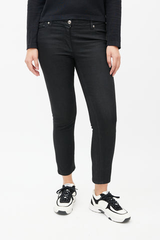 Chanel Black Slim Logo Jeans