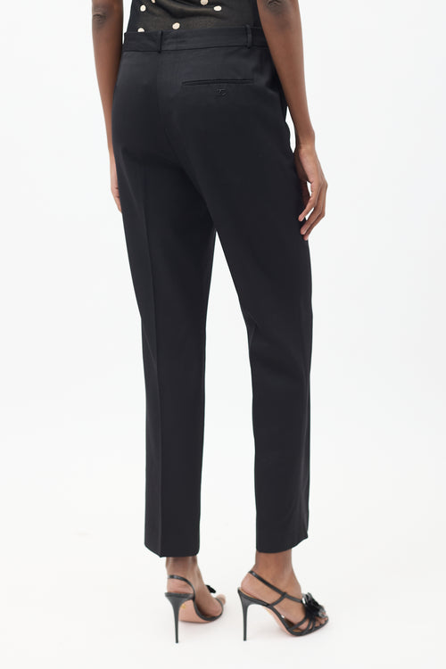 Chanel Black Wool Slim Trouser