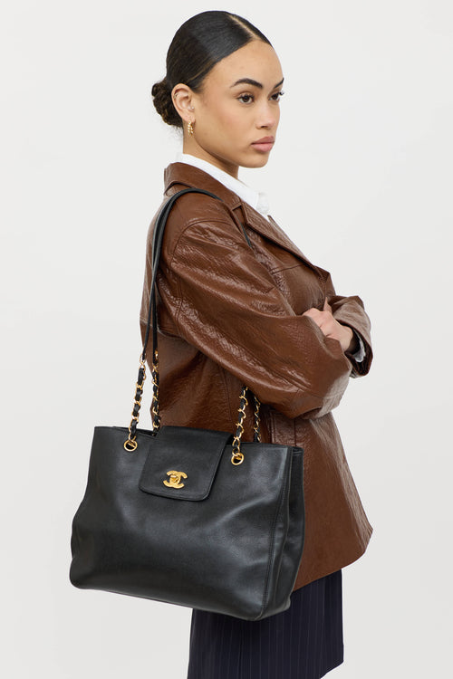 Chanel 1997 Supermodel Caviar Tote Bag