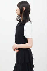 Chanel Black & White CC Short Sleeve Sweater
