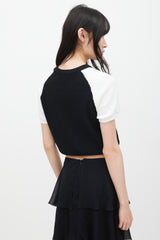 Chanel Black & White CC Short Sleeve Sweater