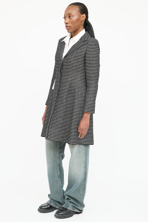 Chanel 2001 Cruise Striped Camelia Coat