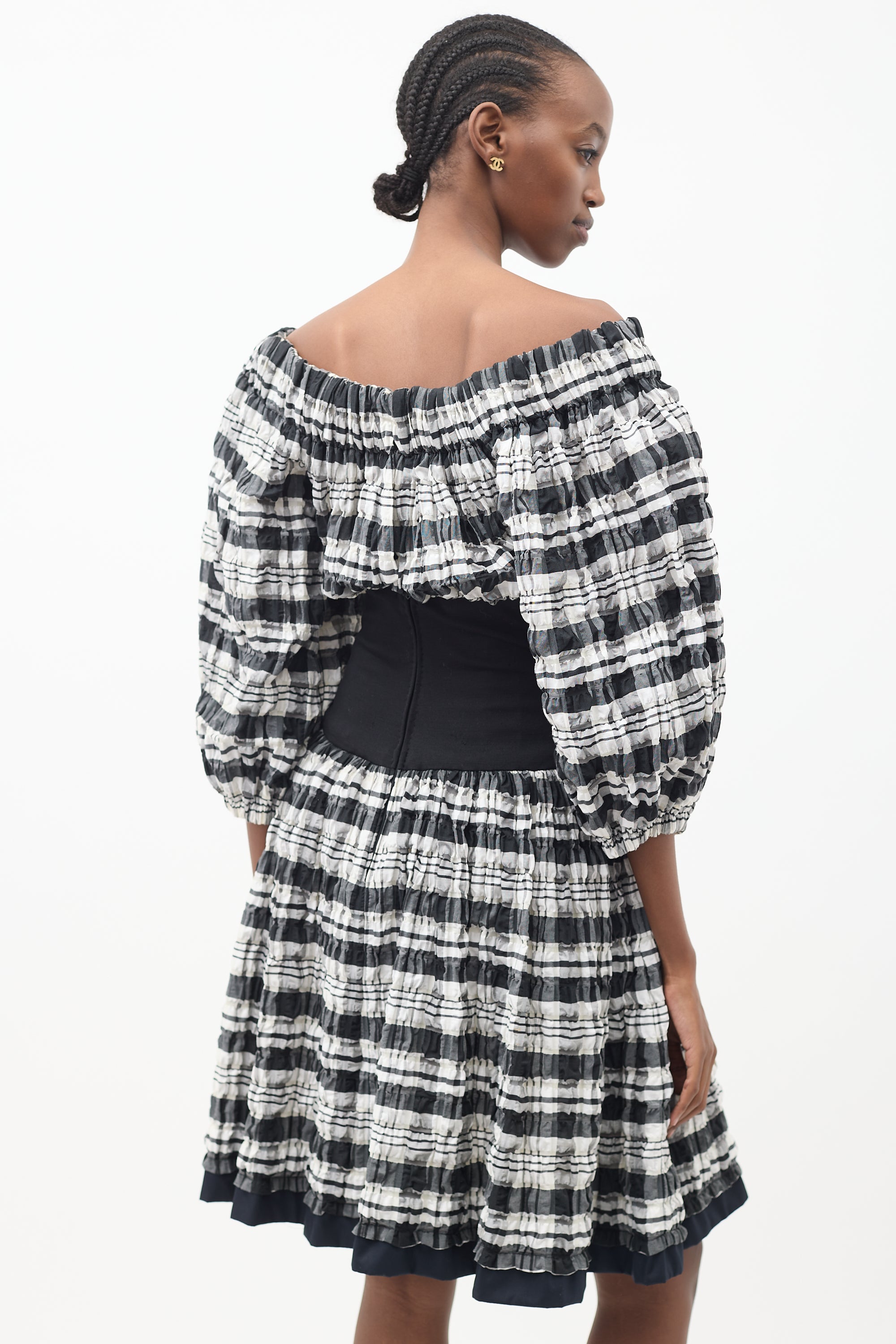 Chanel // Plaid Off Shoulder Dress – VSP Consignment