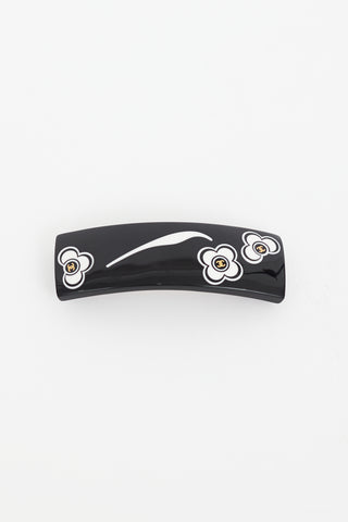 Chanel Black & White Enamel Hair Clip