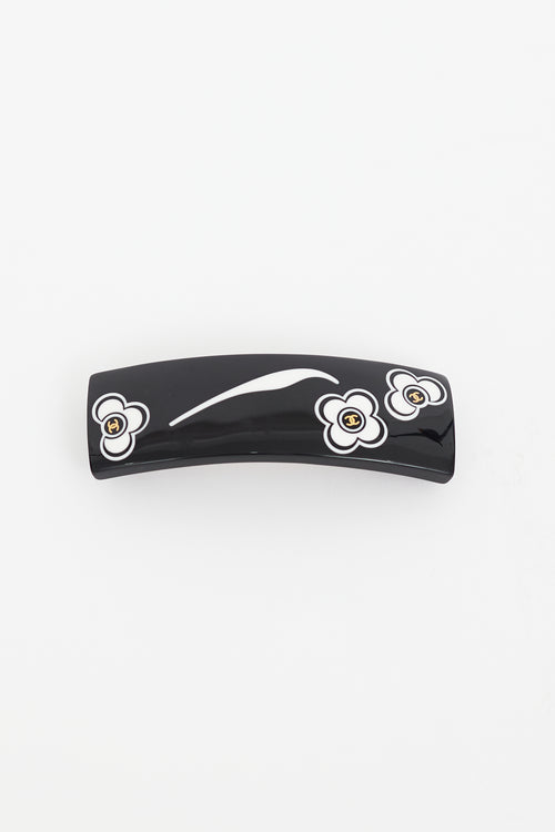 Chanel Black & White Enamel Hair Clip