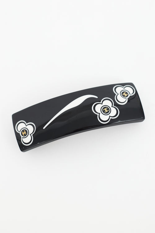 Chanel Black & White Enamel Hair Clip