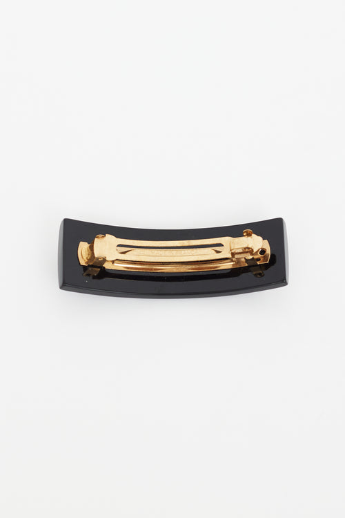Chanel Black & White Enamel Hair Clip