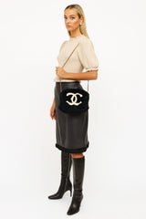 Chanel Black & White 2001 Logo Mitt Bag