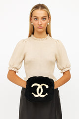 Chanel Black & White 2001 Logo Mitt Bag