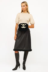 Chanel Black & White 2001 Logo Mitt Bag