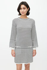 Chanel Black & White Knit Stripes Dress