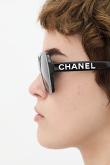 Chanel Black & White Logo 5408 Square Sunglasses