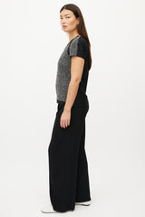 Chanel Black & White Wool Herringbone Boucle Top