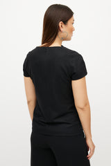 Chanel Black & White Wool Herringbone Boucle Top