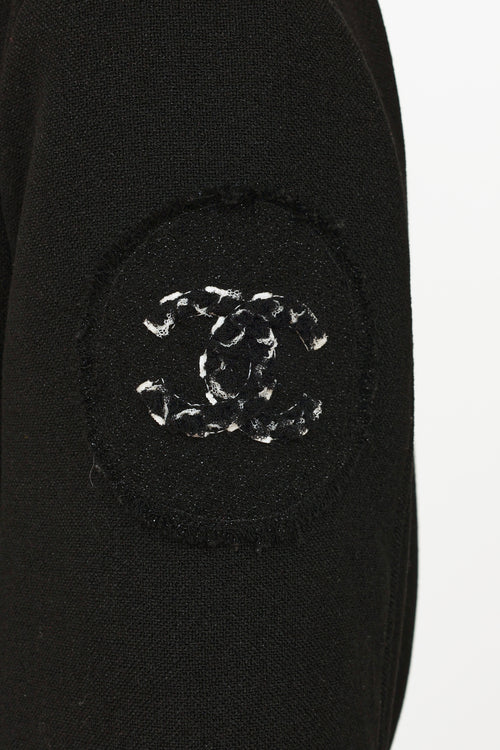 Chanel 2012 Black Wool CC Patch Jacket