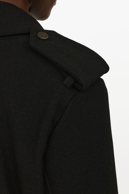 Chanel 2012 Black Wool CC Patch Jacket
