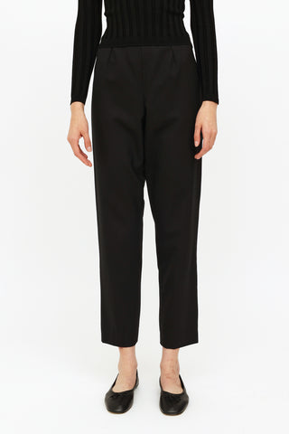 Chanel Black Wool Tapered Trouser