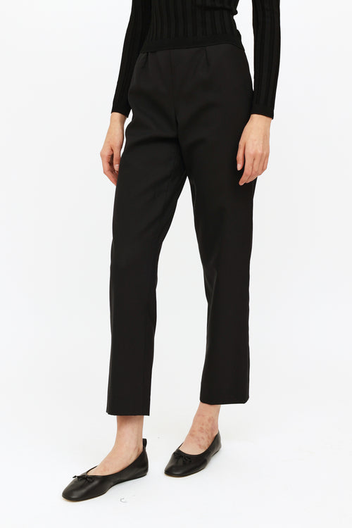 Chanel Black Wool Tapered Trouser
