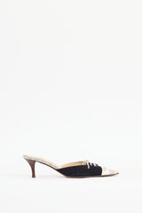 Chanel Black & Beige Textured Mule