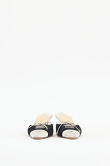 Chanel Black & Beige Textured Mule