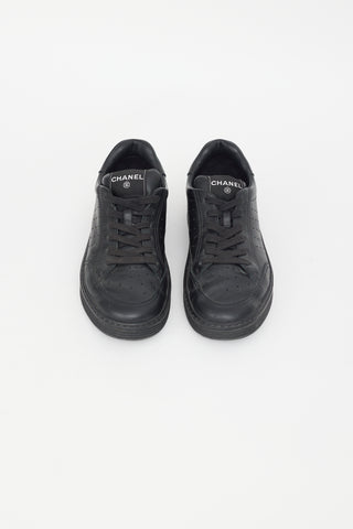 Chanel Black Leather Logo Sneaker