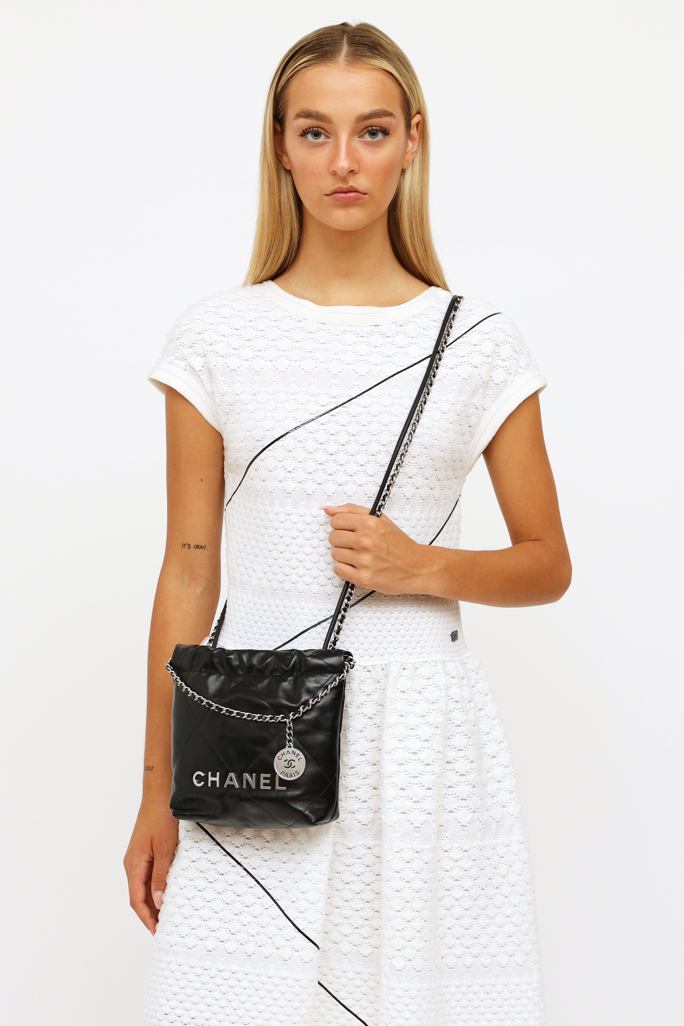 Chanel 22 Mini White Pearl Bag