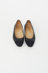 Chanel Black Leather Ballet Flat