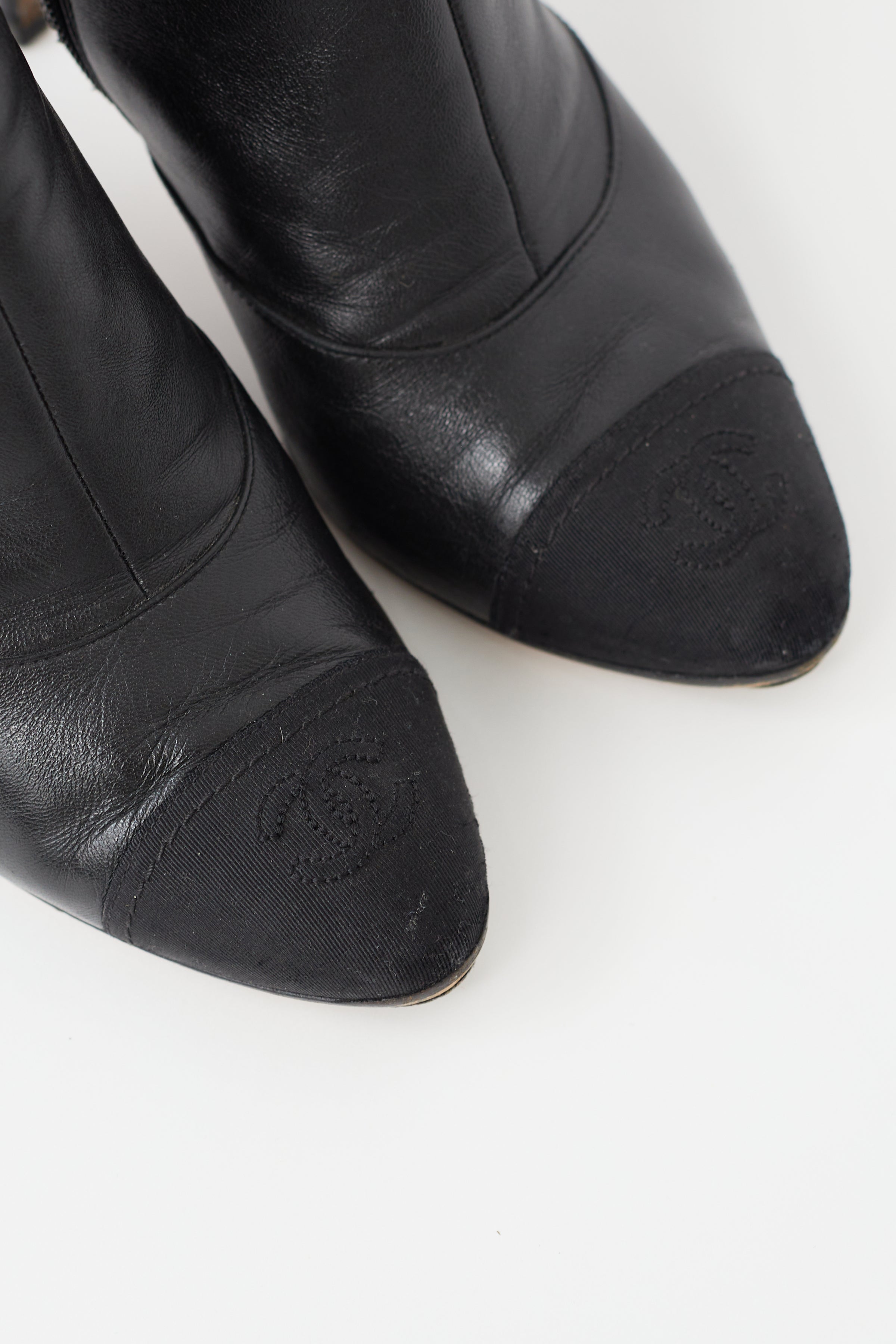 Chanel // Black Leather Embroidered Toe Boot – VSP Consignment