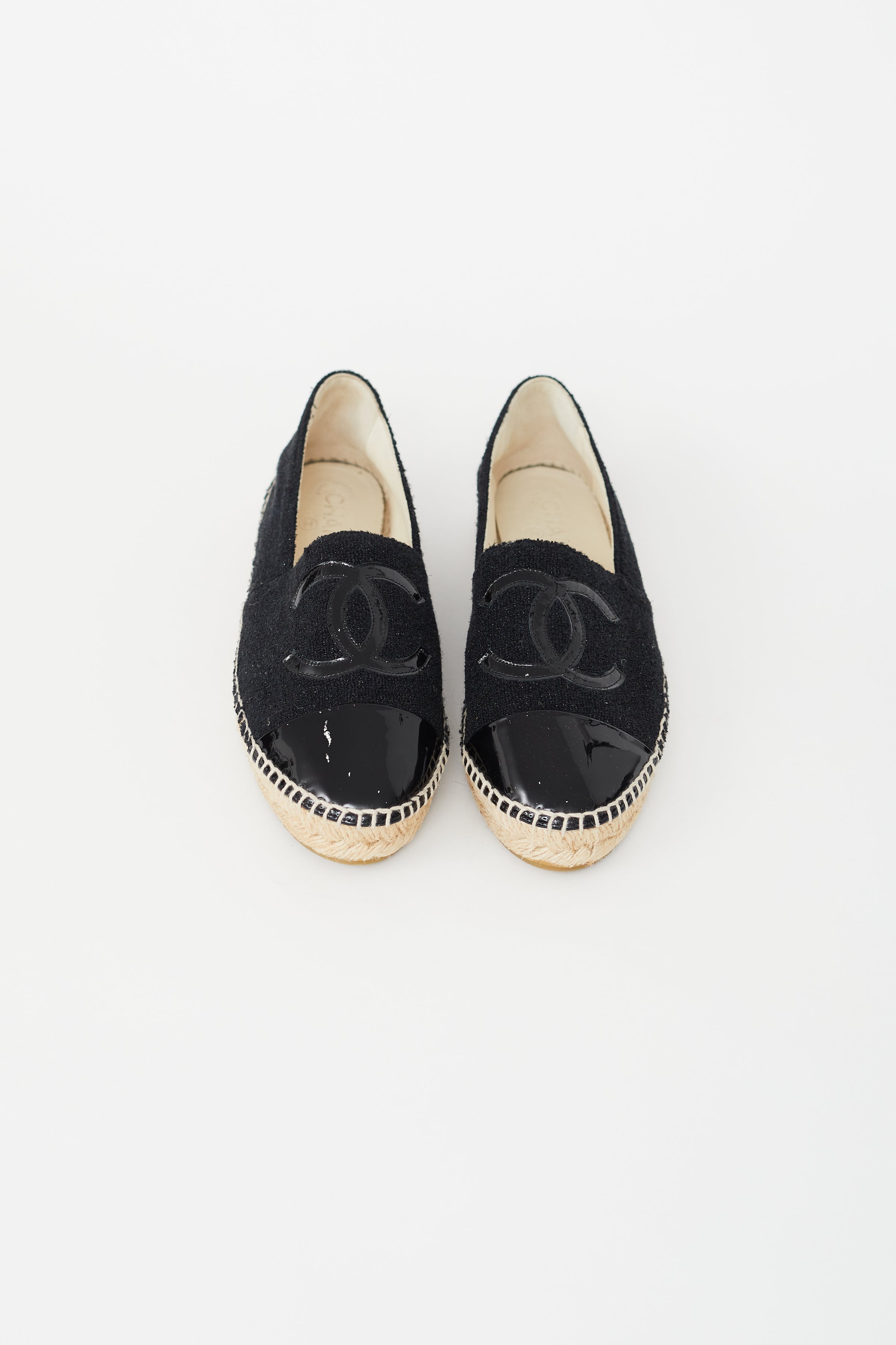 Chanel - Authenticated Espadrille - Leather Black Plain for Women, Never Worn