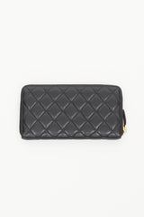 Chanel 2014 Black Quilted Leather CC Wallet