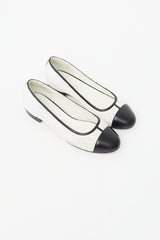 Chanel Black & White Lace Ballet Flat