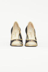 Chanel Black & Gold Mesh Heel