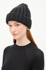 Chanel Black & Multi Sparkly Knit Beanie