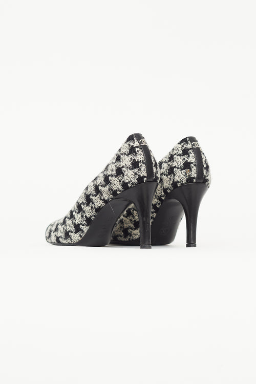 Chanel Black & White Tweed Heel