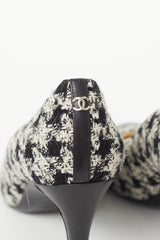 Chanel Black & White Tweed Heel