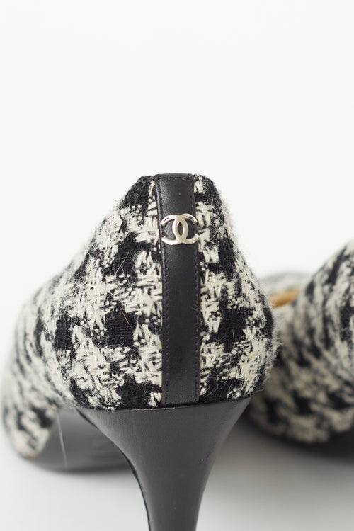 Chanel Black & White Tweed Heel