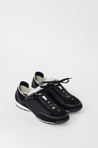 Chanel SS 2023 Black Suede & Mesh CC Sneaker