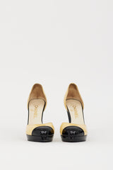 Chanel Yellow & Black Patent CC D'Orsay Pump