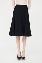 Chanel Fall 2009 Black Wool A Line Skirt