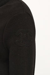 Chanel Black Perforated Leather CC Reversible Coat