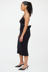 Chanel Black Cashmere & Silk Ribbed Dress