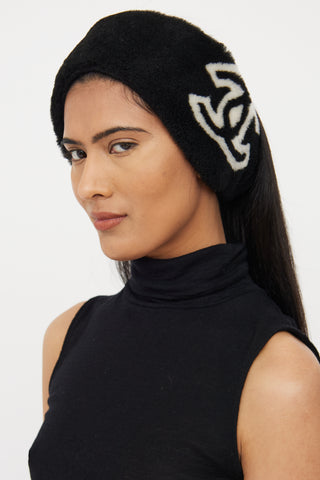 Chanel Fall 2022 Black Shearling Headband