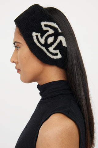 Chanel Fall 2022 Black Shearling Headband