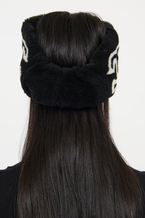 Chanel Fall 2022 Black Shearling Headband