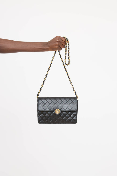 Chanel 1986-88 Leather Turn Lock Flap Bag