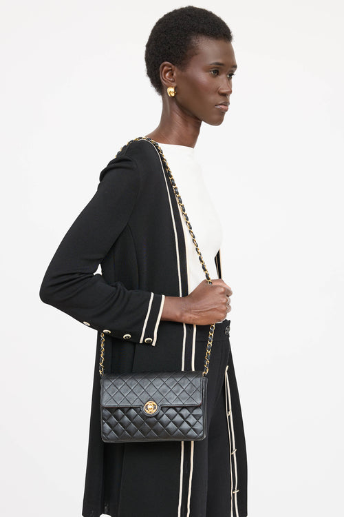 Chanel 1986-88 Leather Turn Lock Flap Bag