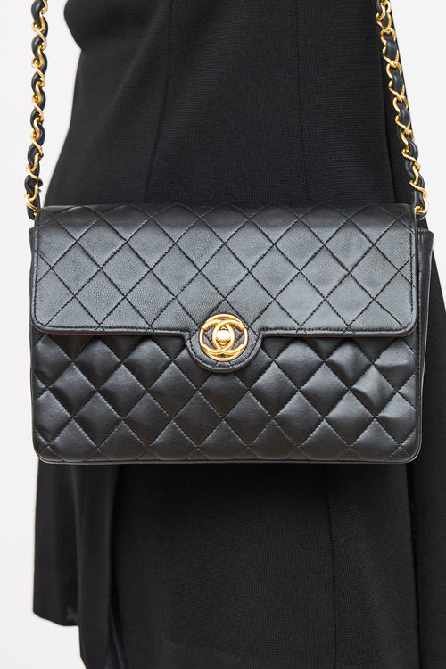 Chanel 1986-88 Leather Turn Lock Flap Bag