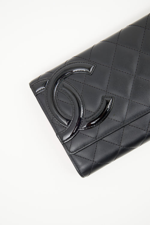 Chanel Black Cambon Line Here Mark Long Wallet