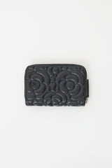 Chanel Black Camellia Zip Around Coin Pouch
