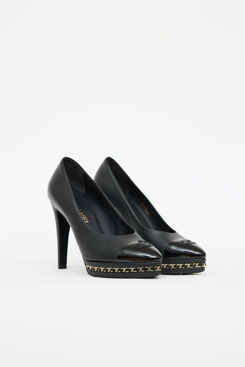Chanel Cap Toe CC Chain  Pump
